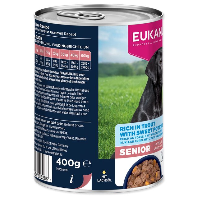 Konzerva EUKANUBA Senior bohatá na pstruha s batátmi 400 g
