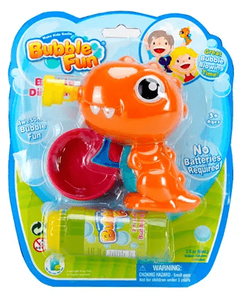Bubble Fun Bublifuk Dinosaure avec recharge 60 ml - orange