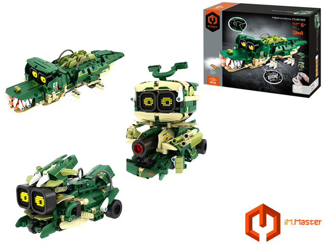 iM.Master Stavebnica robot krokodíl 3v1 RC na diaľkové ovládanie 34,3x14,5x8 cm