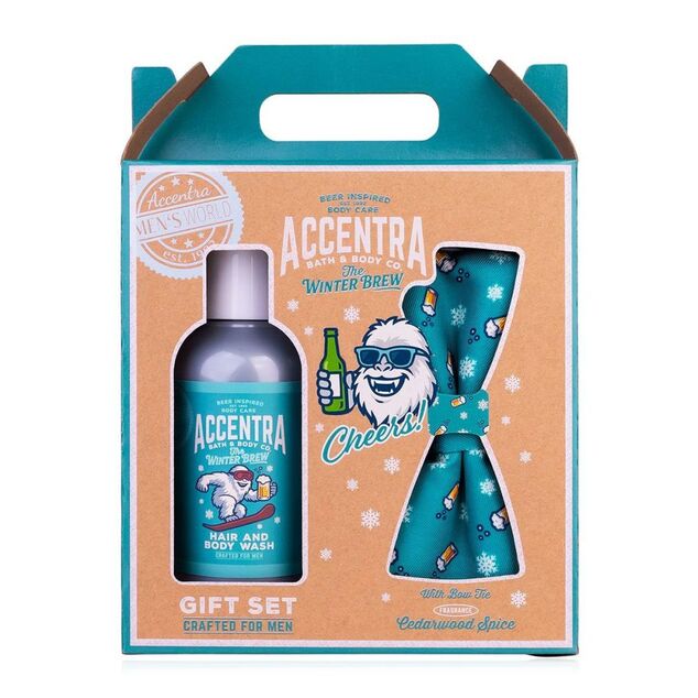 ACCENTRA Set da bagno Men's Collection Winter Edition in scatola con farfalla Legno di cedro