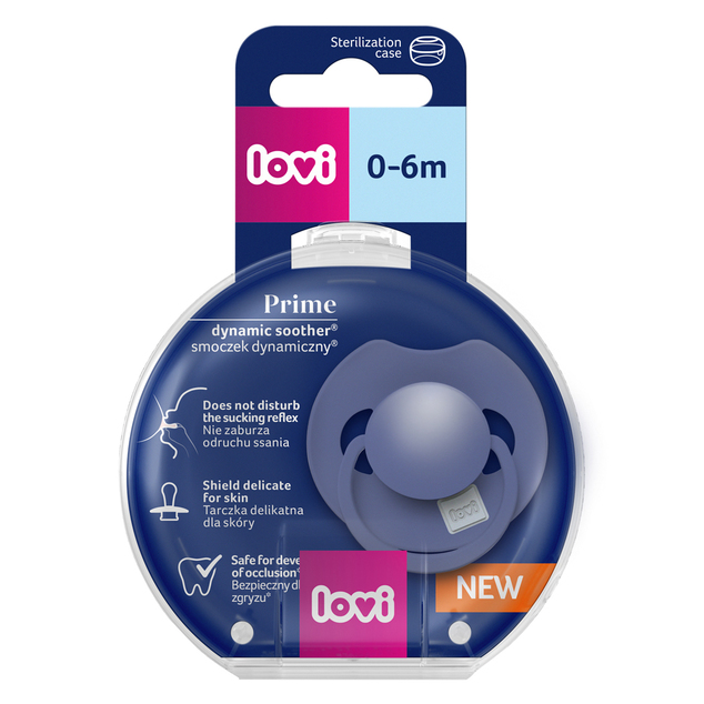 LOVI Cumlík silikónový dynamický Prime 0-6m 1ks Blue
