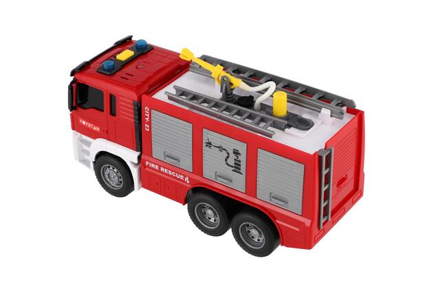 Auto dei pompieri in plastica 25cm a frizione a batterie con luce e suono 31x19cm
