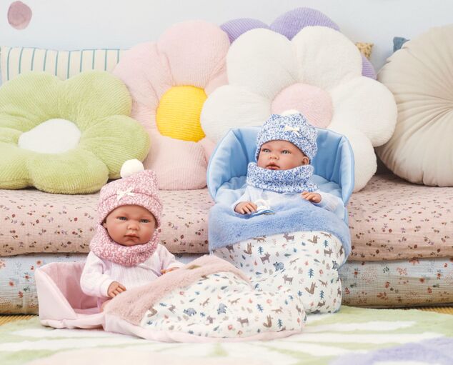 Llorens 73825 NEW BORN NIÑO - muñeca bebé realista con cuerpo de vinilo completo