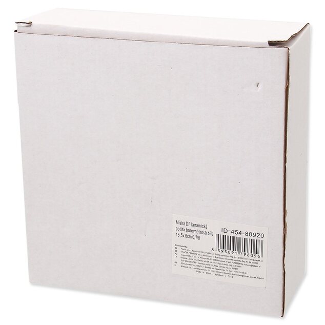 Miska Dog Fantasy keramická potlač farebné kosti biela 15,5x 6cm 790ml