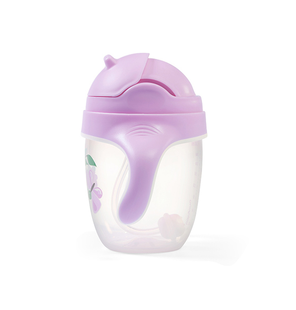 BABYONO Lernbecher mit Strohhalm Schmetterling 6m+