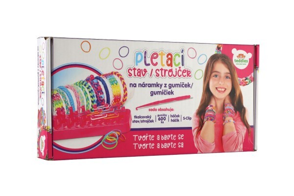 Vyrob si svoj náramok - gumičky 600ks +náradie + pletací stroj na náramky, 27x13
