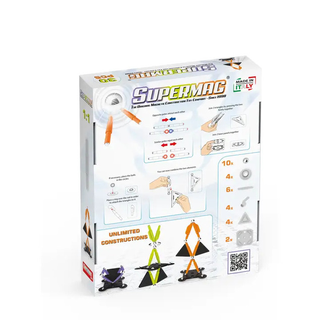 SUPERMAG magnetická stavebnica Technicolor 30ks