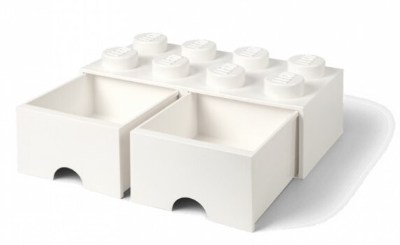 LEGO® úložný box 8 - so zásuvkami biela 250 x 500 x 180 mm