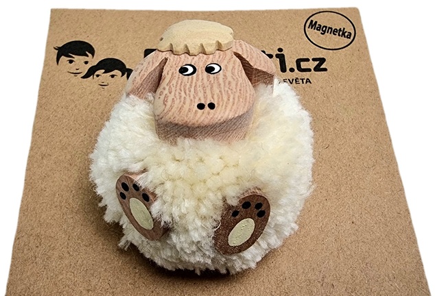 2Kids Toys Drevená magnetka veľká pompon Ovce