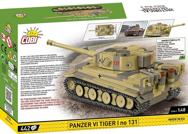 Cobi II WW Panzer VI Tiger I no 131, 1:48, 445 k