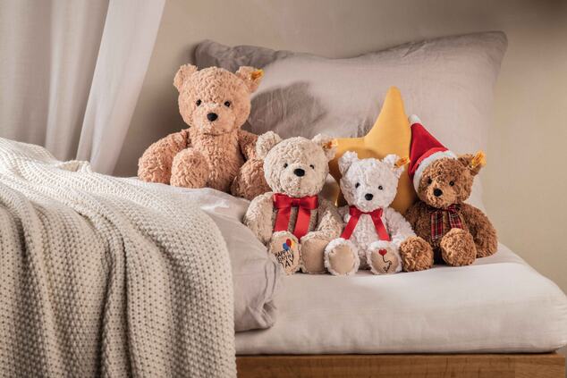STEIFF Friends Jimmy Teddy bear – Happy Birthday, beige plyšová hračka