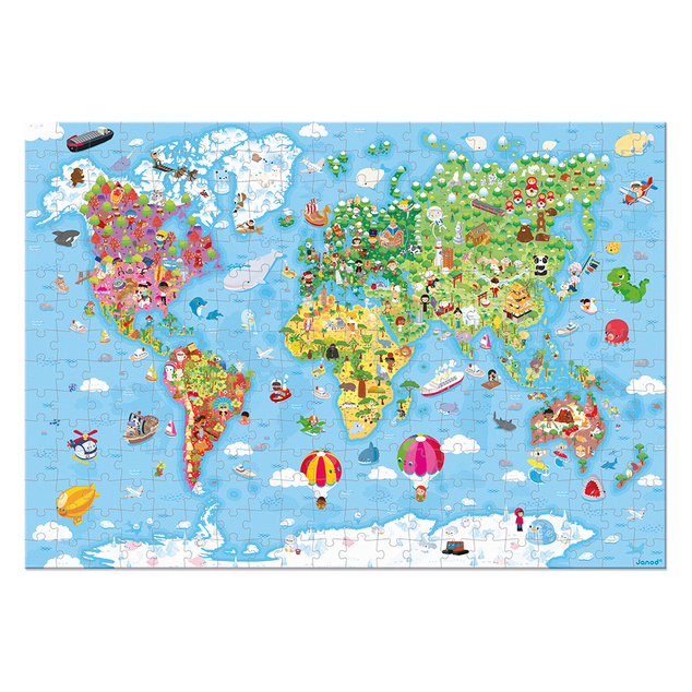 Janod Puzzle v kufríku Mapa sveta 300 ks