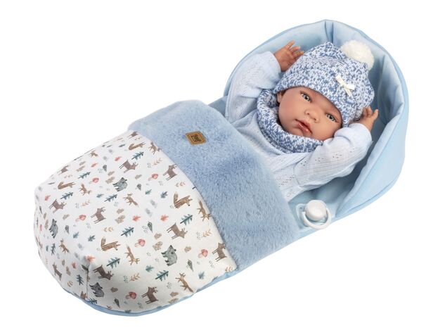 Llorens 73825 NEW BORN NIÑO - muñeca bebé realista con cuerpo de vinilo completo