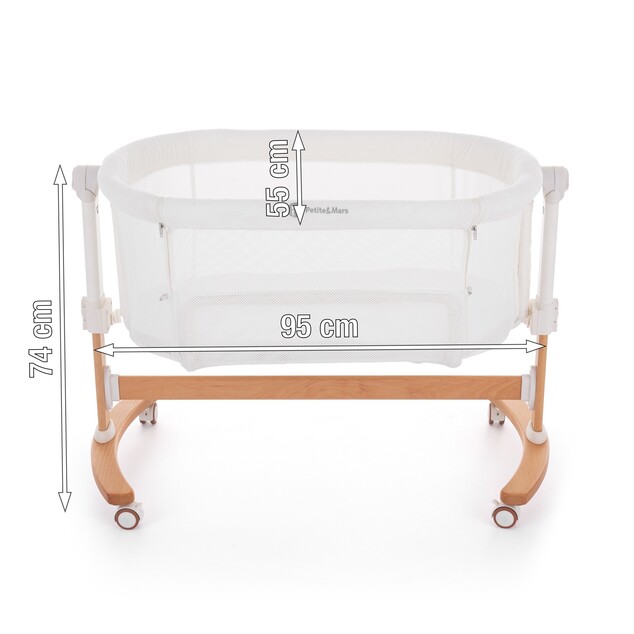 PETITE&amp;MARS Postieľka detská polohovateľná s funkciou kolísky Glory 2v1 Mocha Beige