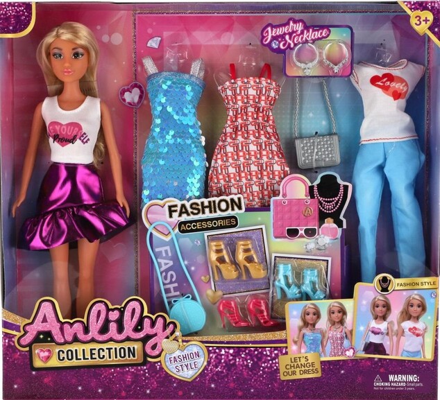 Bambola Anlily 28cm con vestiti e accessori