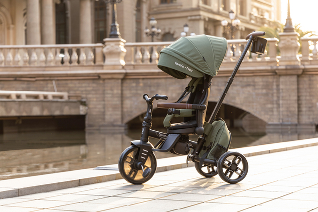 QPLAY Trojkolka Comfo Max Olive Green, 8 v 1, vek 10-72 mesiacov