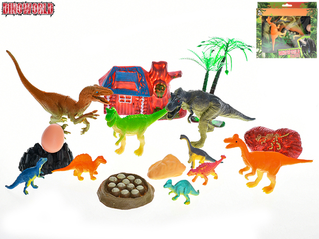 Dinoworld Set Dinosaurier mit Zubehör 19-tlg
