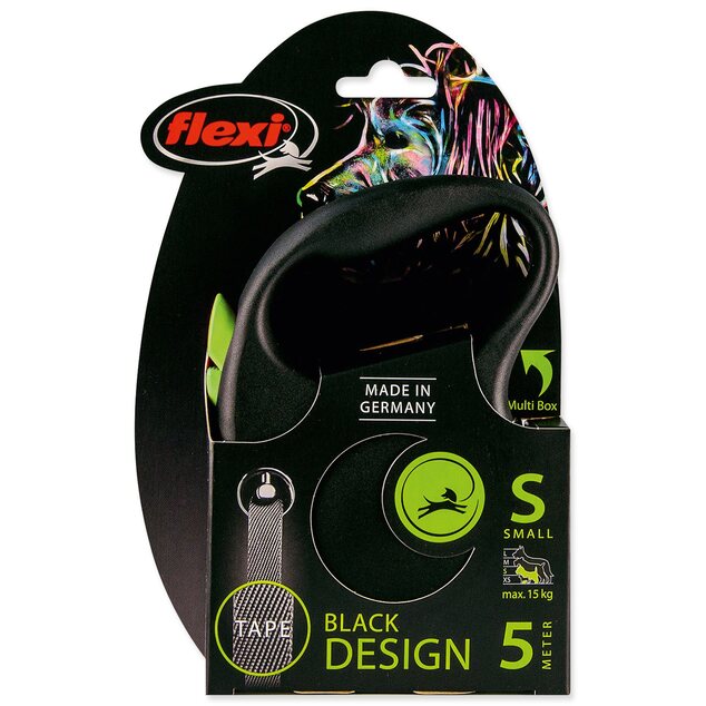 Vodítko Flexi Black Design páska S zelené 5m