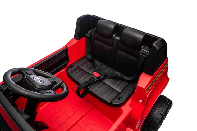 Elektrické autíčko Toyota Landcruiser 12V, červené, široké jednomiestne sedadlo, 2,4 GHz d