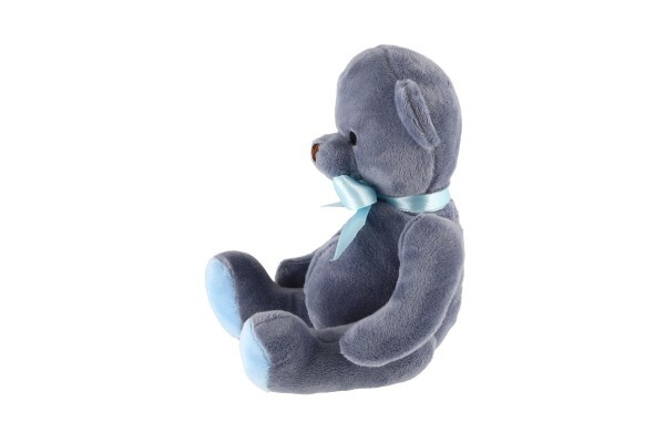 Medveď sediaci s mašľou plyš 20cm modrý