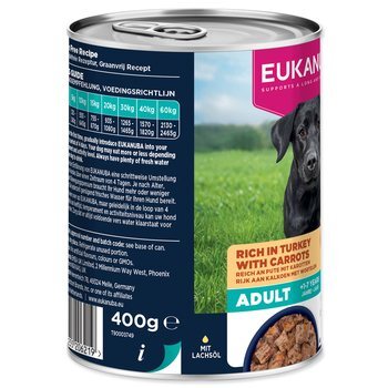 Konzerva EUKANUBA Adult bohatá na morčacie s mrkvou  400 g