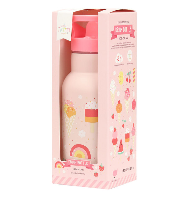 A Little Lovely Company - nerezová fľaša na pitie, 350 ml - zmrzlina