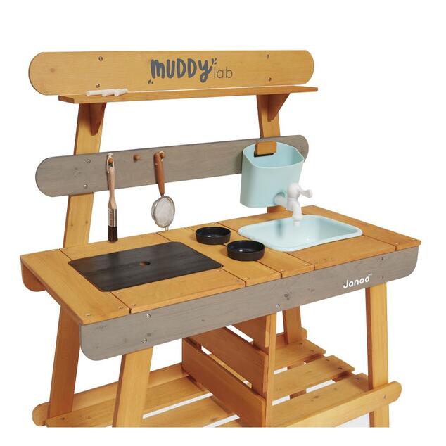 Janod Cuisine extérieure en bois pour enfants Muddy Lab