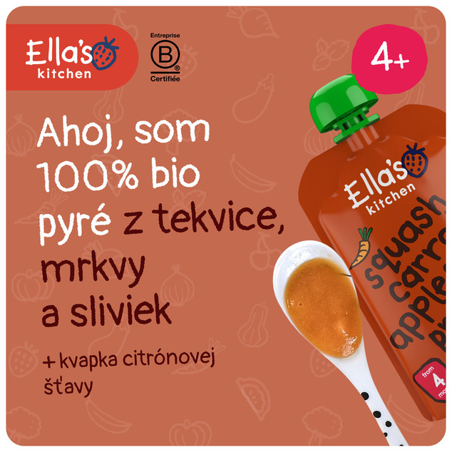 Ella's Kitchen BIO Tekvica, mrkva, jablko a slivka (120 g)