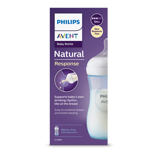 Philips AVENT Láhev Natural Response 260 ml, 1m+ modrá