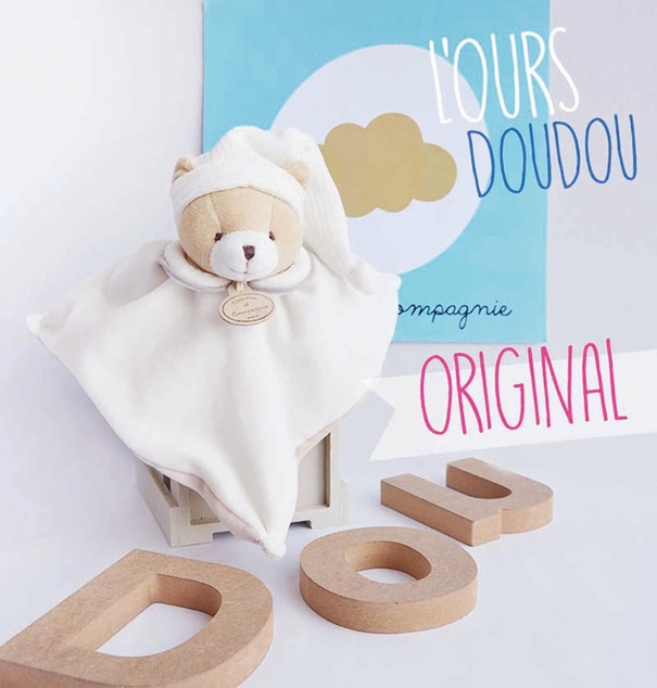 Doudou Darčeková sada Plyšový muchláčik sivý Medvedík 25 cm