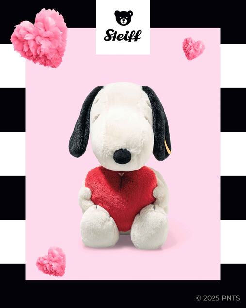 STEIFF Friends Snoopy Love, white plyšová hračka