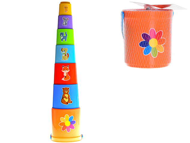 Pyramída kalíšky s obrázkami 7ks