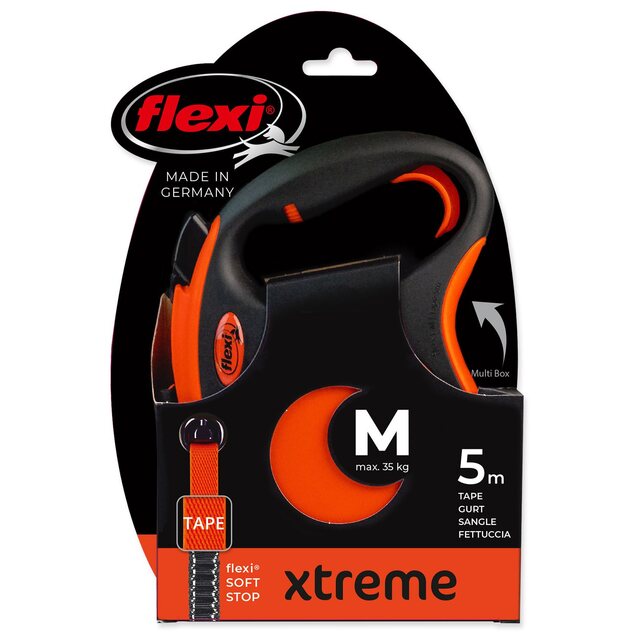 FLEXI Xtreme póráz M narancssárga 5m