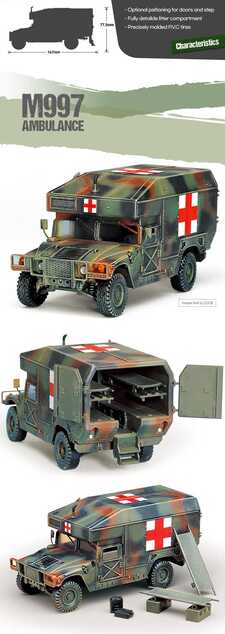 Modellbausatz Militär 13243 - M997 MAXI KRANKENWAGEN (1:35)