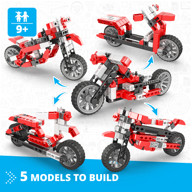 Engino INVENTOR MECHANICS custom bike s 5 bonusovými modelmi