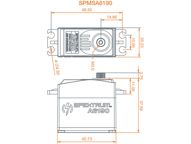 Spektrum szervo A6190 8,3 kg.cm 0,13 s/60 ° MG HV 23T