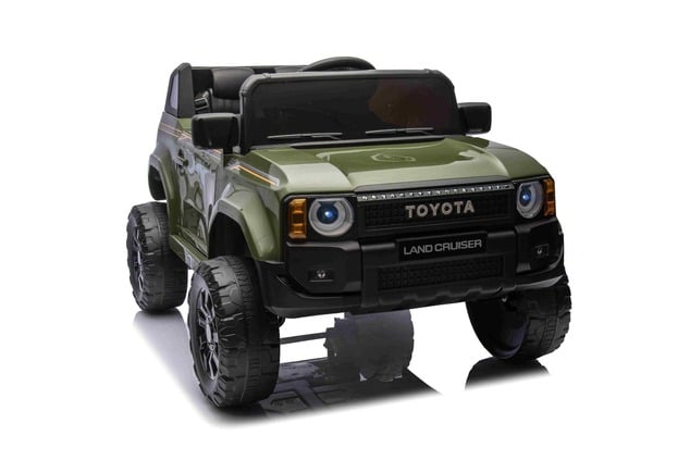 Elektrické autíčko Toyota Landcruiser 12V, vojenské zelené, široké jednomiestne sedadlo, 2