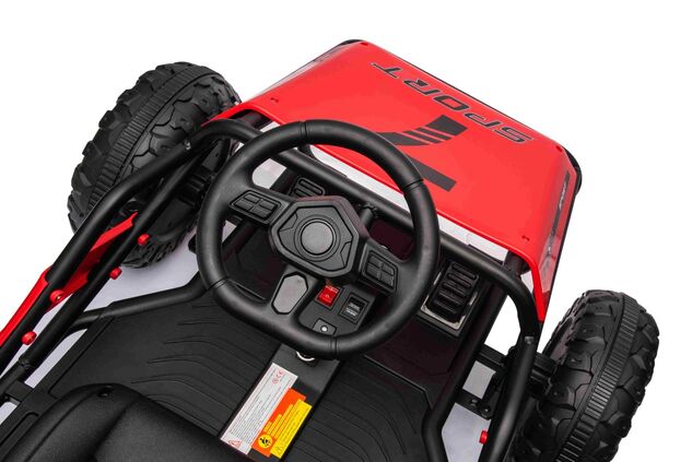 Elektrische Go-Kart SPORT-KART 24V, rot, EVA-Räder, Kunstledersitz, 2 x 50W Motor,
