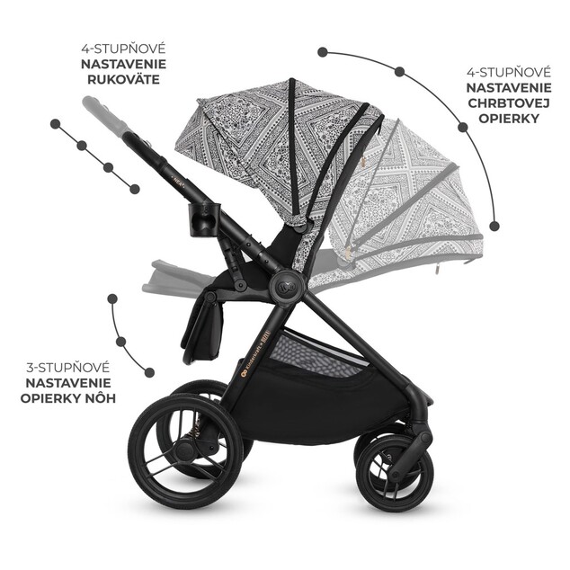 KINDERKRAFT Kočík kombinovaný Nea 2 2v1 Lunar Black Bizuu