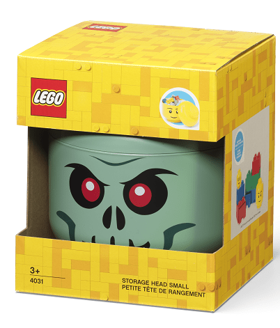 LEGO® úložná hlava (veľkosť S) - zelený kostlivec