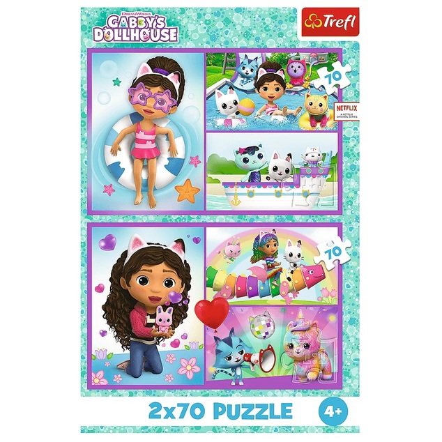 Trefl Puzzle Gabby's Dollhouse 2 x 70 Juega con Gabby