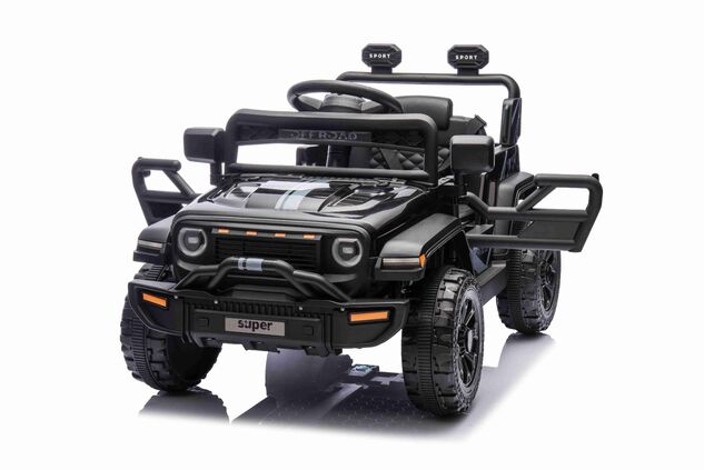 Elektrické autíčko OFFROAD NEW s pohonom zadných kolies, čierne, Lítiová batéria