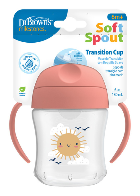 Dr. Brown’s Erste Tasse 180ml ab 6 Monaten rosa Sonne
