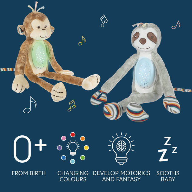 Plišasti otroški spalnik s projektorjem in melodijami, Monkey