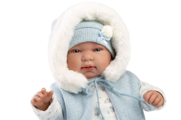 Llorens 84485 NEW BORN - realistická bábika bábätko so zvukmi a mäkkým látkovým telom - 44