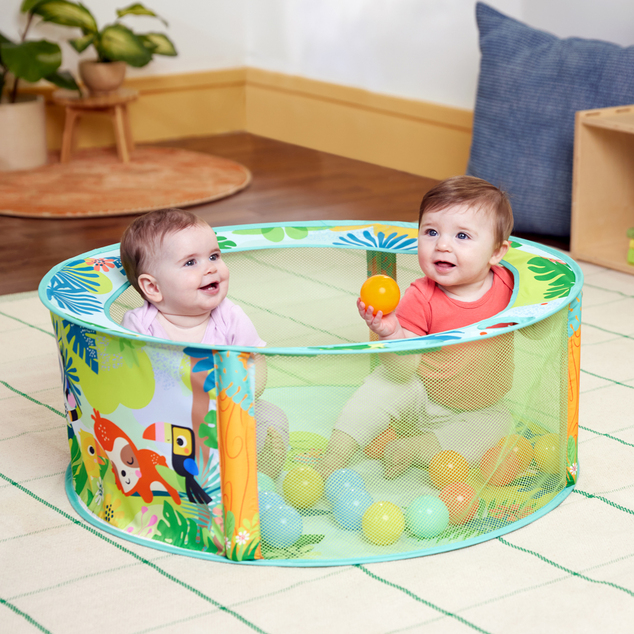 BRIGHT STARTS Piscine de jeu avec balles Rowdy Rainforest™ Stow &amp; Go, 6m+