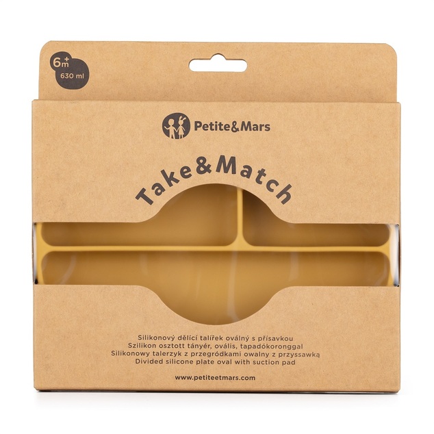 PETITE&amp;MARS Tanierik silikónový deliaci oválny Take&amp;Match Intense Ochre 6m+