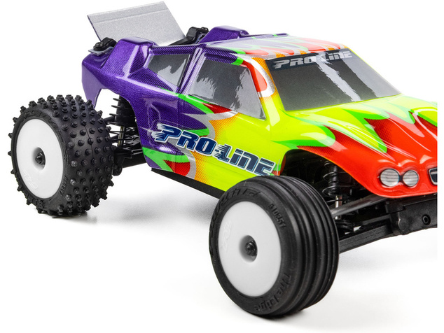 Pro-Line ruota con pneumatico Edge anteriore / Step Pin posteriore, disco bianco, Hex 7mm (4): Losi 