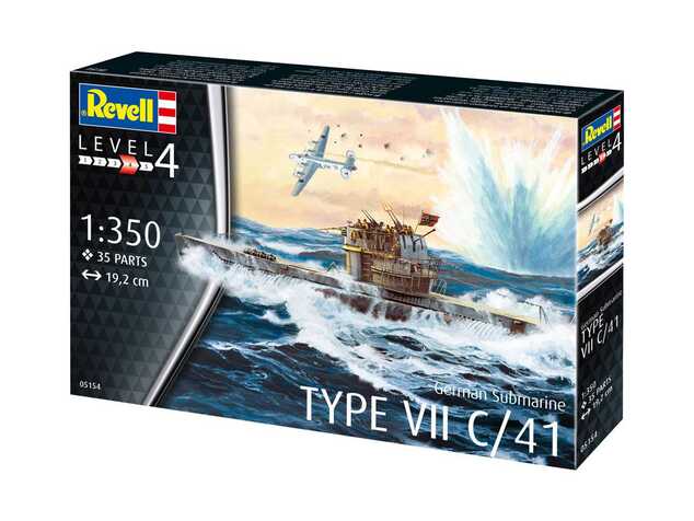 Műanyag ModelKit tengeralattjáró 05154 - Német tengeralattjáró VII. Típusú C / 41 (1: 350)