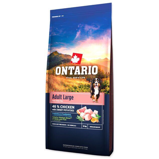 Krmivo Ontario Adult Large Chicken &amp; Sweet Potatoes 12kg